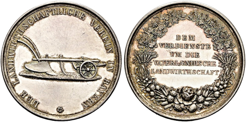BAYERN Ludwig II., 1864 - 1886. Silbermedaille (18.48g). o.J. (um 1870), von J. ...