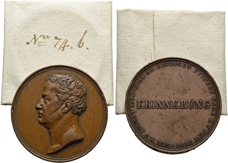 BRANDENBURG / PREUSSEN Friedrich Wilhelm III., 1797 - 1840. Bronzemedaille (54.0...