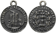 KÖLN, Stadt Eisengussmedaille (9.63g). 1880, von Sayner Hütte. Ausweismedaille des Kölner Dombauvereins von 1842. Auf das Fest zur Domweihe am 15. Okt...