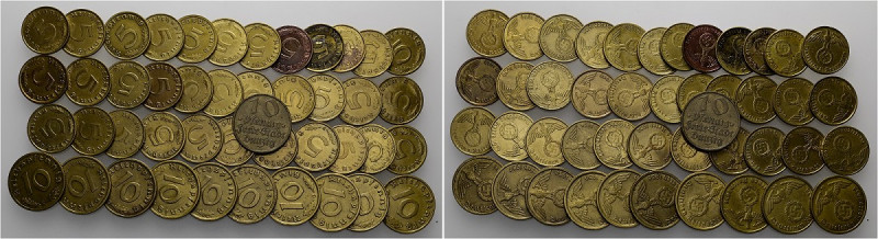 DRITTES REICH. Lot 5 und 10 Reichspfennig, 1937 - 1939 (J. 363 und 364), dazu 1 ...