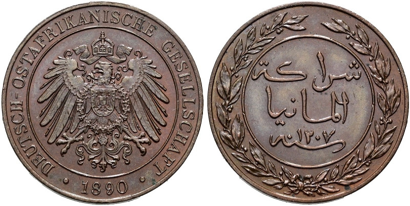 DEUTSCHE KOLONIEN. DEUTSCH OSTAFRIKA Pesa (6.47g). 1890 (A), Berlin. Gekrönter R...