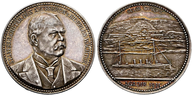 DEUTSCHE KOLONIEN. Silbermedaille (18.07g). 1911, von L.Chr. Lauer, Nürnberg. Au...