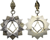 FREIMAURER. DEUTSCHLAND Bijou (10.70g). o.J. (ab 1811). Gründer-Bijou der Freimauererloge Zum hellleuchtendem Stern in 
Celle. Zirkel und Winkelmaß i...