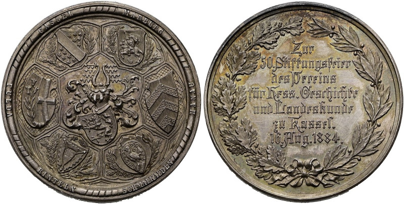 VEREINSWESEN. DEUTSCHES REICH Medaille (29.43g). 1884, Kassel. Auf die 50. Stift...