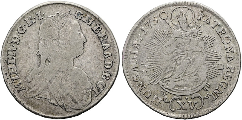 HABSBURGER BIS 1866. Maria Theresia, 1740-1780. 15 Kreuzer (5.91g). 1750 KB, Kre...