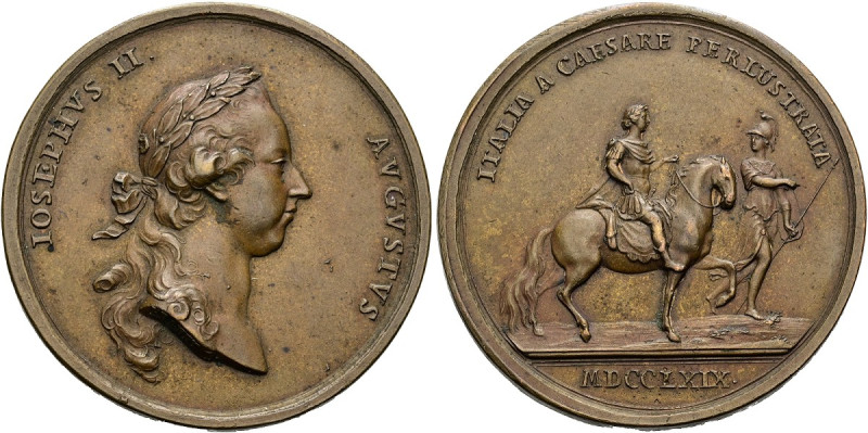 HABSBURGER BIS 1866. Josef II., 1765-1790. Bronzemedaille (52.59g). 1769, von J....