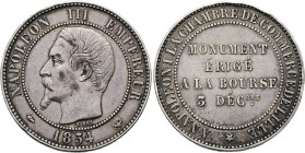 FRANKREICH. Napoleon III., 1848 / 1852 - 1870. Silbermedaille (11.64g). 1854, von J.J. Barre. Auf die Errichtung des Denkmals zu Ehren von Napoleon I....