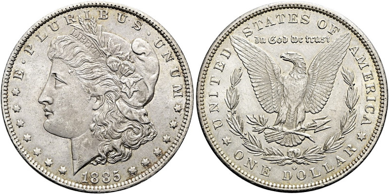 VEREINIGTE STAATEN (USA). Dollar (26.66g). 1885 O, New Orleans. Kopf der Liberty...