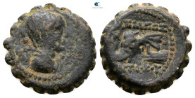 Seleukid Kingdom. Ake-Ptolemaïs mint. Antiochos IV Epiphanes 175-164 BC. Serrate Æ