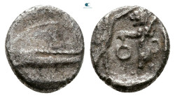 Phoenicia. Sidon. Time of Baalshallim II 401-366 BC. 1/16 Shekel AR