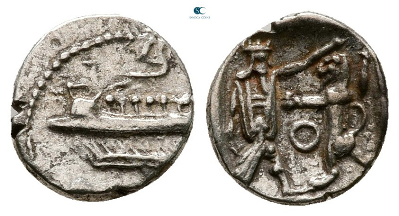 Phoenicia. Sidon. Time of Baalshallim II 401-366 BC. 
1/16 Shekel AR

10 mm, ...