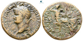 Nero AD 54-68. Lugdunum. Dupondius Æ