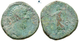 Lucius Verus AD 161-169. Rome. Sestertius Æ
