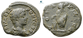 Geta AD 198-211. Rome. Limes Denarius Æ