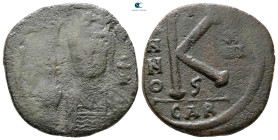 Justinian I AD 527-565. Carthage. Half Follis or 20 Nummi Æ