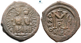 Justin II and Sophia AD 565-578. Nikomedia. Follis or 40 Nummi Æ