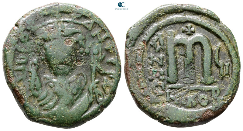 Tiberius II Constantine AD 578-582. Nikomedia
Follis or 40 Nummi Æ

28 mm, 11...
