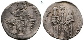 Andronicus II Palaeologus, with Michael IX AD 1282-1328. Constantinople. Basilikon AR