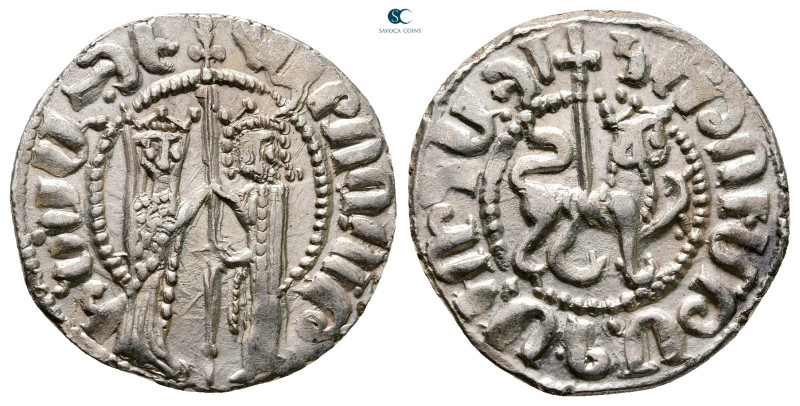 Cilician Armenia. Royal. Hetoum I, with Zabel AD 1226-1270. 
Tram AR

21 mm, ...