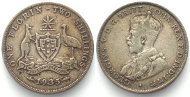 AUSTRALIA. Florin 1935, George V, silver, VF+