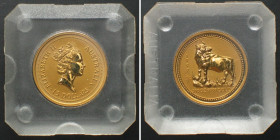 AUSTRALIA. 15 Dollars 1997, Lunar, I YEAR OF THE OX, 1/10 oz gold, RARE!