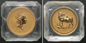 AUSTRALIA. 25 Dollars 1997, Lunar, I YEAR OF THE OX, 1/4 oz gold, VERY RARE!