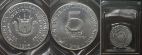 BURUNDI. 5 Francs 1976, Alu, sealed Prooflike Specimen for Presentation purposes