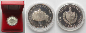 CUBA. 5 Pesos 1984, Castle El Morro Santiago De Cuba, silver, Proof