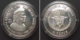 CUBA. 10 Pesos 1987, CHE GUEVARA, silver, Proof