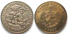 CUBA 1 Peso 1988 Chess JOSE RAUL CAPABLANCA Cu-Ni UNC