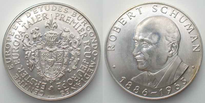 EUROPE. Thaler ND (1971), ROBERT SCHUMAN, silver, UNC. 25.5g (.900). KM X# 201 v...