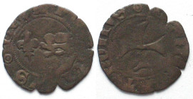 ANGLO-GALLIC. Black Money, Denier tournois HENRY VI of Great Britain, 1422-53 Rouen mint, billon, VF