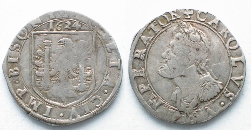 BESANCON. City, 8 Gros 1624, CHARLES V, silver, VF KM # 25. Weight: 8.2g