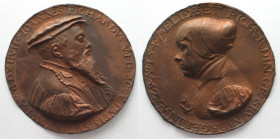 FRANKFURT. City, FICHARD JOHANN & ELISABETH, Medal 1547 by HANS BOLSTERER, 47mm, VF