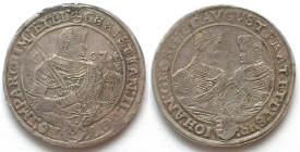 SAXONY. Albertine, Thaler 1607 CHRISTIAN II, JOHANN GEORG & AUGUST, silver, XF!