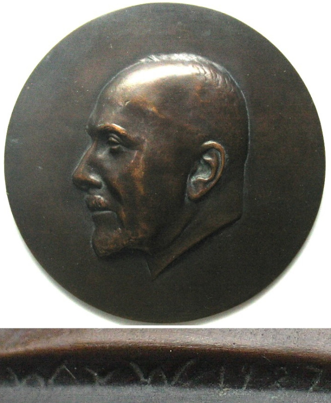 WALTHER RATHENAU (1867-1922) Medaille 1927 v. Wilhelm von Winterfeld, Bronze, 14...