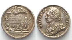 OLIVER CROMWELL. Memorial 1658 Medal (1731) by J. Dassier, 38mm, XF