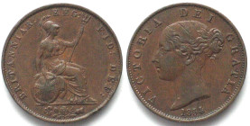 GREAT BRITAIN. 1/2 Penny 1854, Victoria, copper, AU