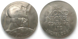 THE MOND NICKEL COMPANY LTD 1924 BRITISH EMPIRE EXHIBITION, 44mm, UNC-