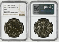 GREAT BRITAIN. 25 Pence 1977 SILVER JUBILEE, ELIZABETH II Cu-Ni NGC PF 69 Top Pop!