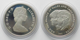 GREAT BRITAIN 25 Pence 1981 CHARLES & DIANA silver Proof