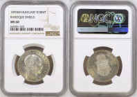 HUNGARY 1 Forint 1890 KB FRANZ JOSEPH I silver NGC MS 60