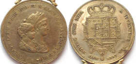 TUSCANY. Kingdom of Etruria, Dena 1807, Carlo Ludovico di Borbone & Maria Luigia, silver, AU