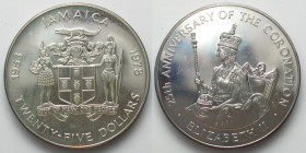JAMAICA 25 Dollars 1978 SILVER JUBILEE silver Prooflike