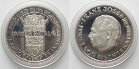 1978 LIECHTENSTEIN 40TH ANN. OF REIGN FRANZ-JOSEF II off-metal in silver 25mm Proof