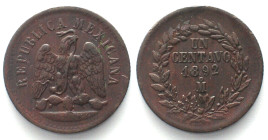 MEXICO. 1 Centavo 1892 Mo, copper, AU!