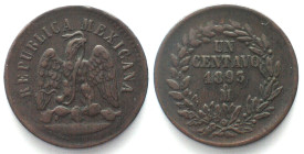 MEXICO. 1 Centavo 1893 Mo, copper, XF!