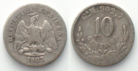 MEXICO. 10 Centavos 1893 Ca M, silver, VF