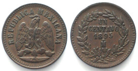 MEXICO. 1 Centavo 1895 Mo, copper, AU!