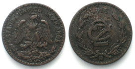 MEXICO. 2 Centavos 1915, Zapata issue, bronze, VF